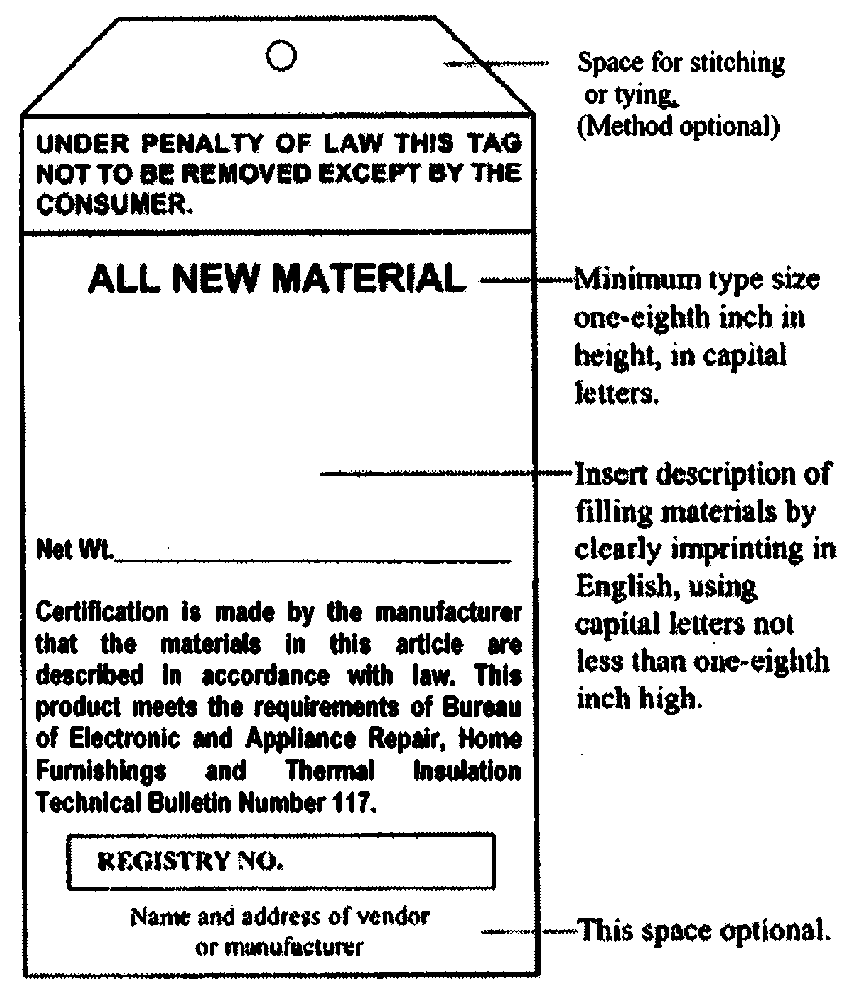 § 1126 Official Law Label Requirements. State Regulations US Law